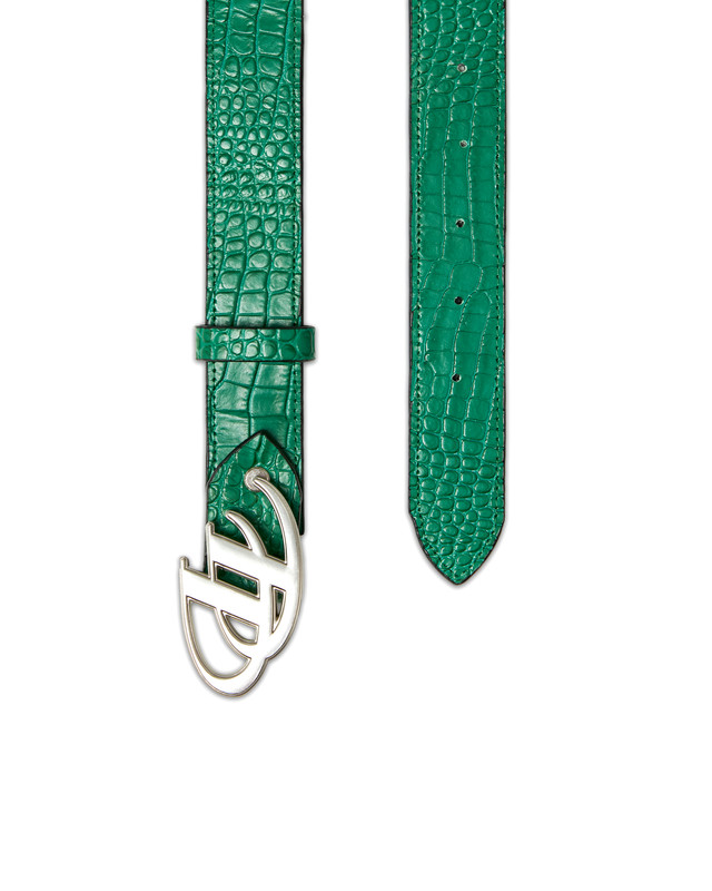 Insane® Animal Skin Belt - Green Crocodile Pattern