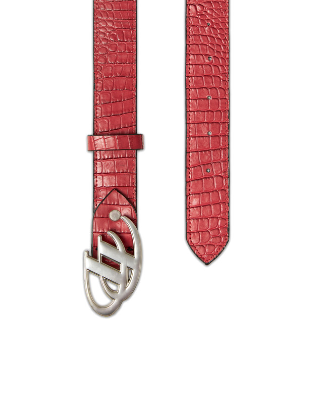 Insane® Animal Skin Belt - Red Crocodile Pattern