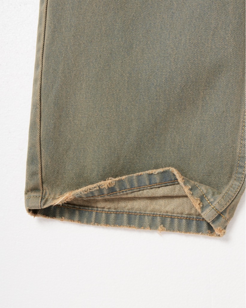 Insane® Cross Waist Cargo Denim Pants - Dirty Green