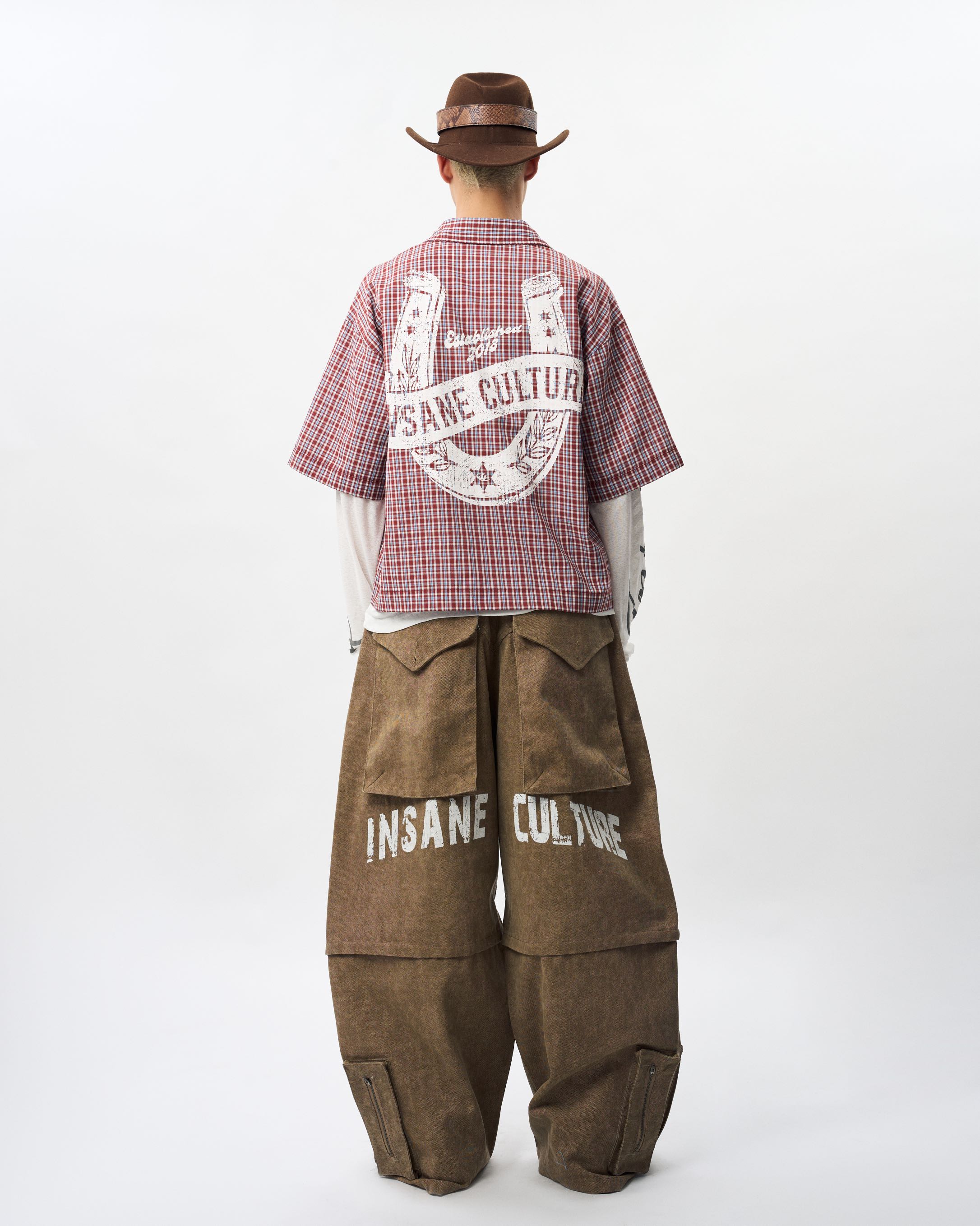 Insane® Horseshoe Plaid Shirt - Wine