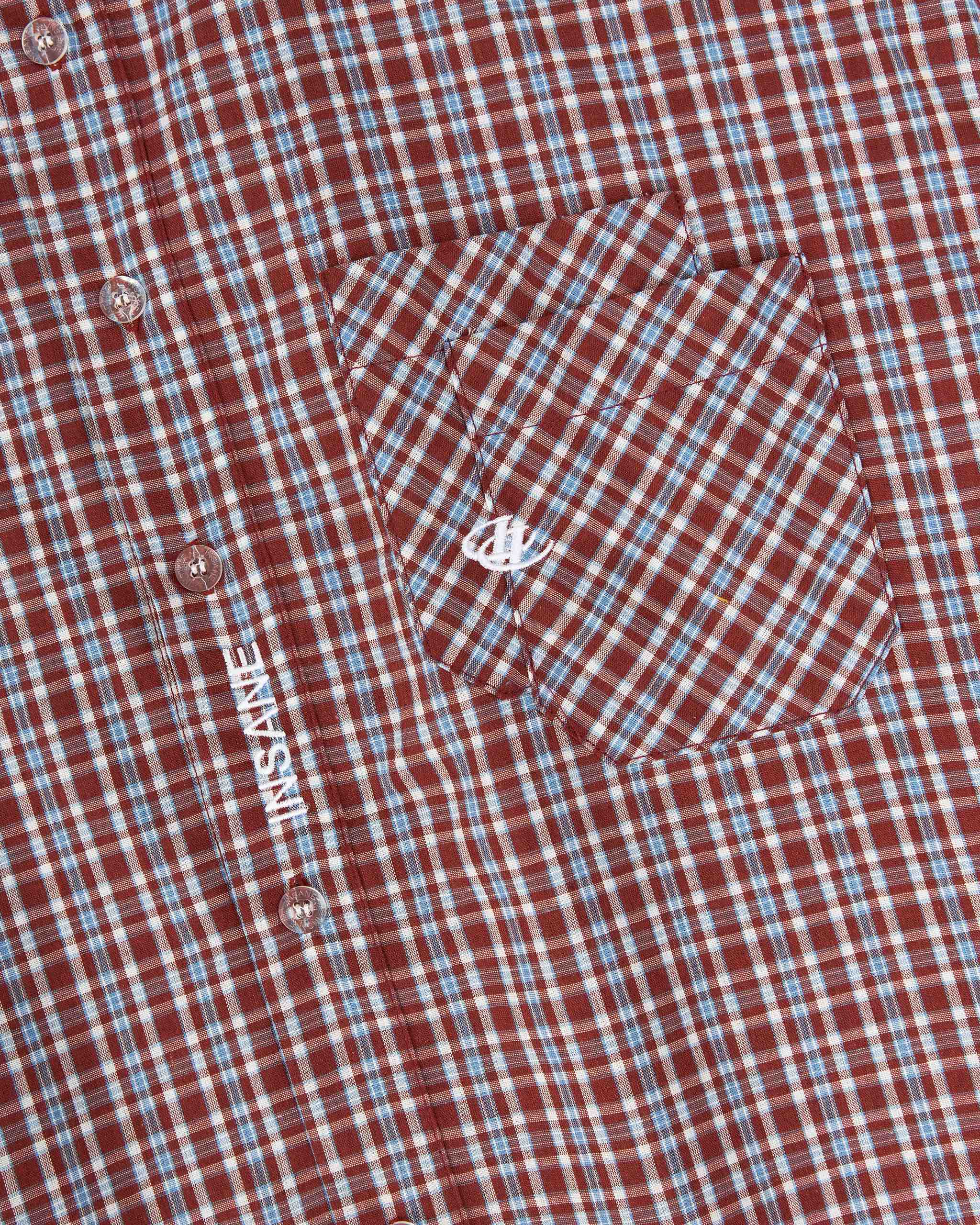 Insane® Horseshoe Plaid Shirt - Wine