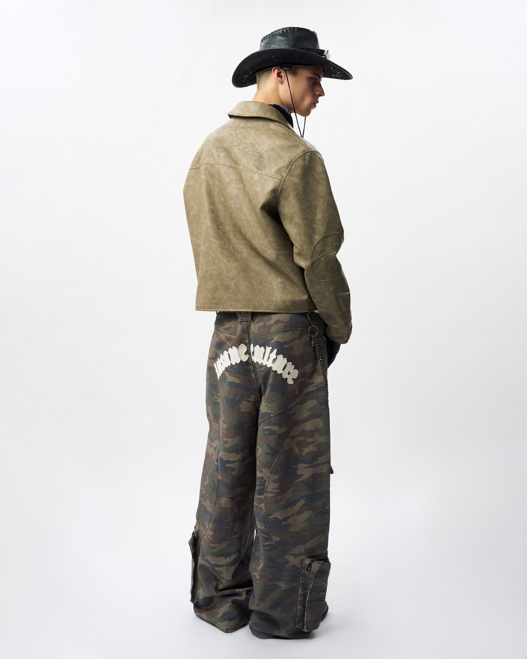 Insane® Noir Leather Jacket - Olive