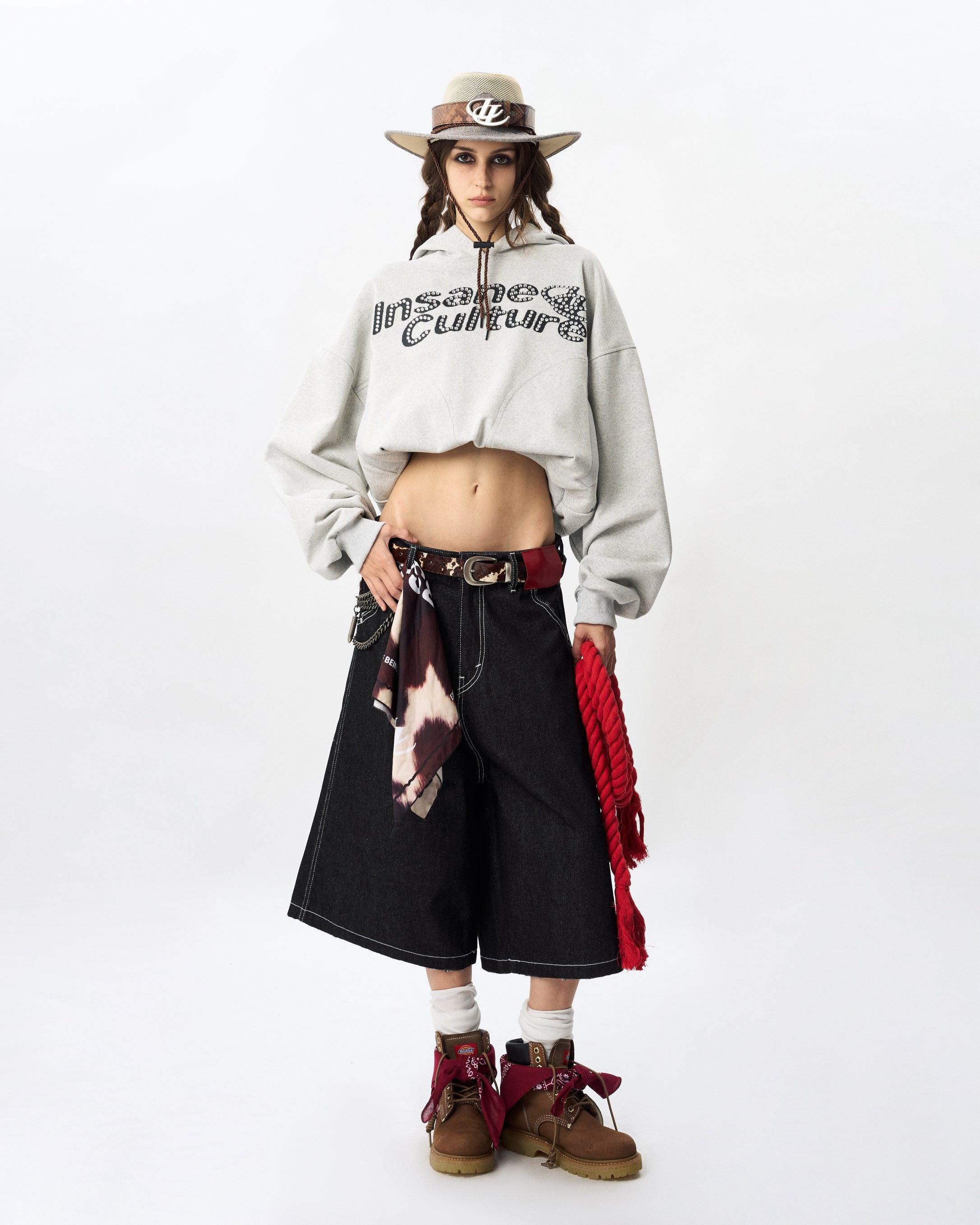 Insane® Horseshoe Jorts - Raw Denim