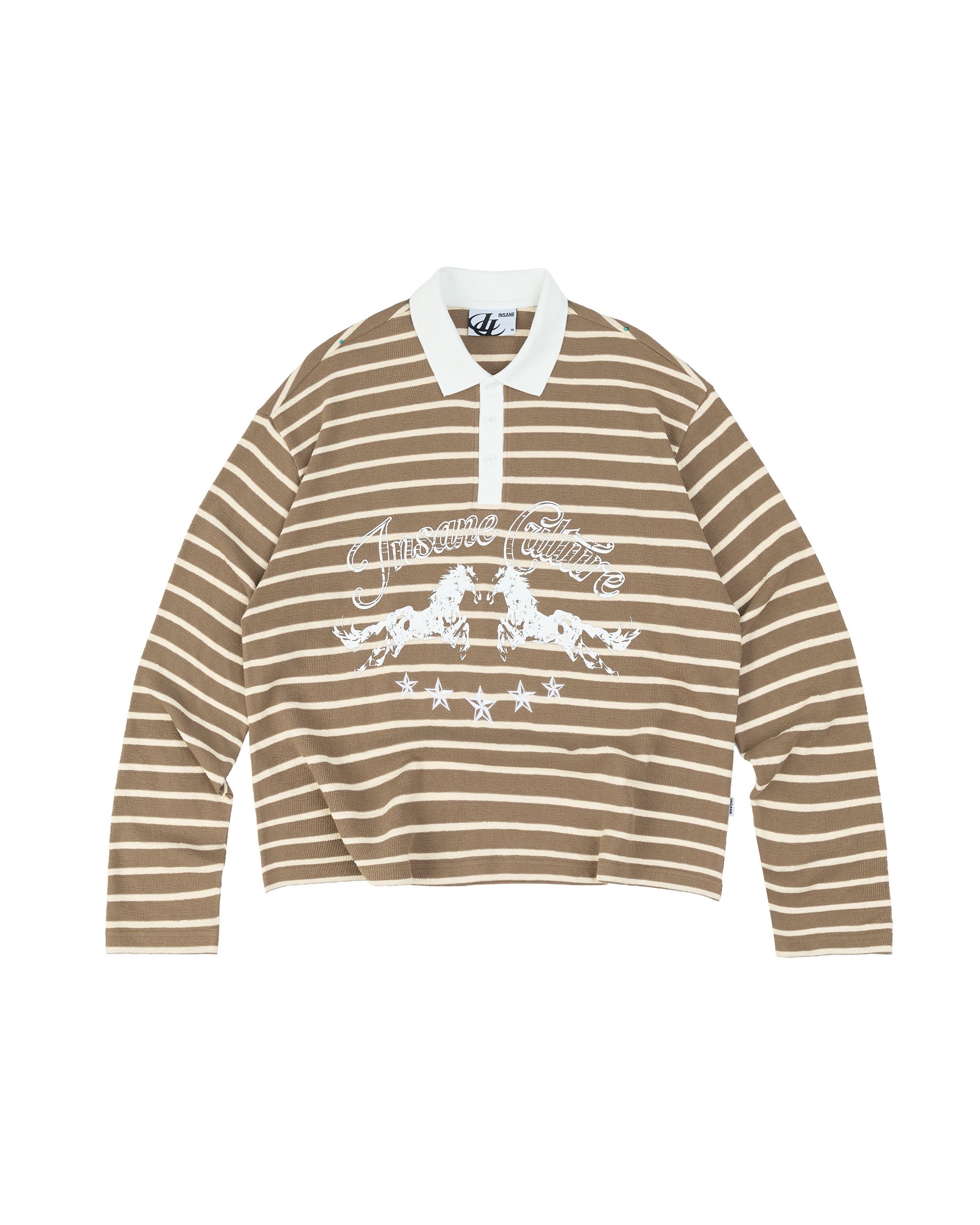 Insane® Twin Horse Polo LongSleeve - Pale Olive