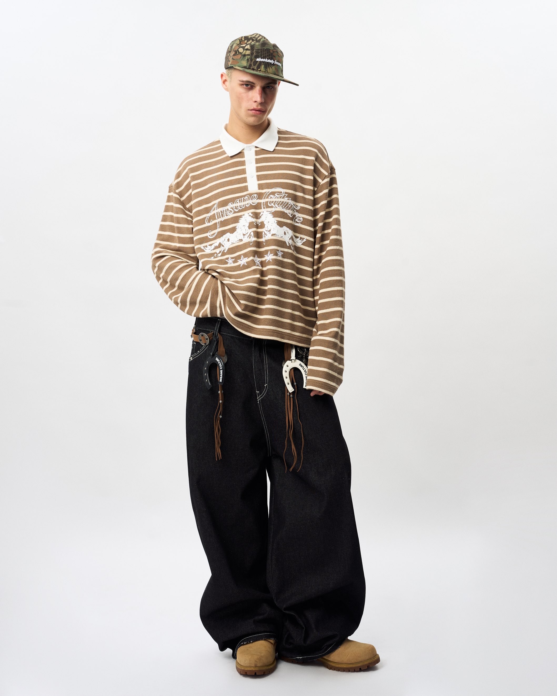 Insane® Twin Horse Polo LongSleeve - Pale Olive