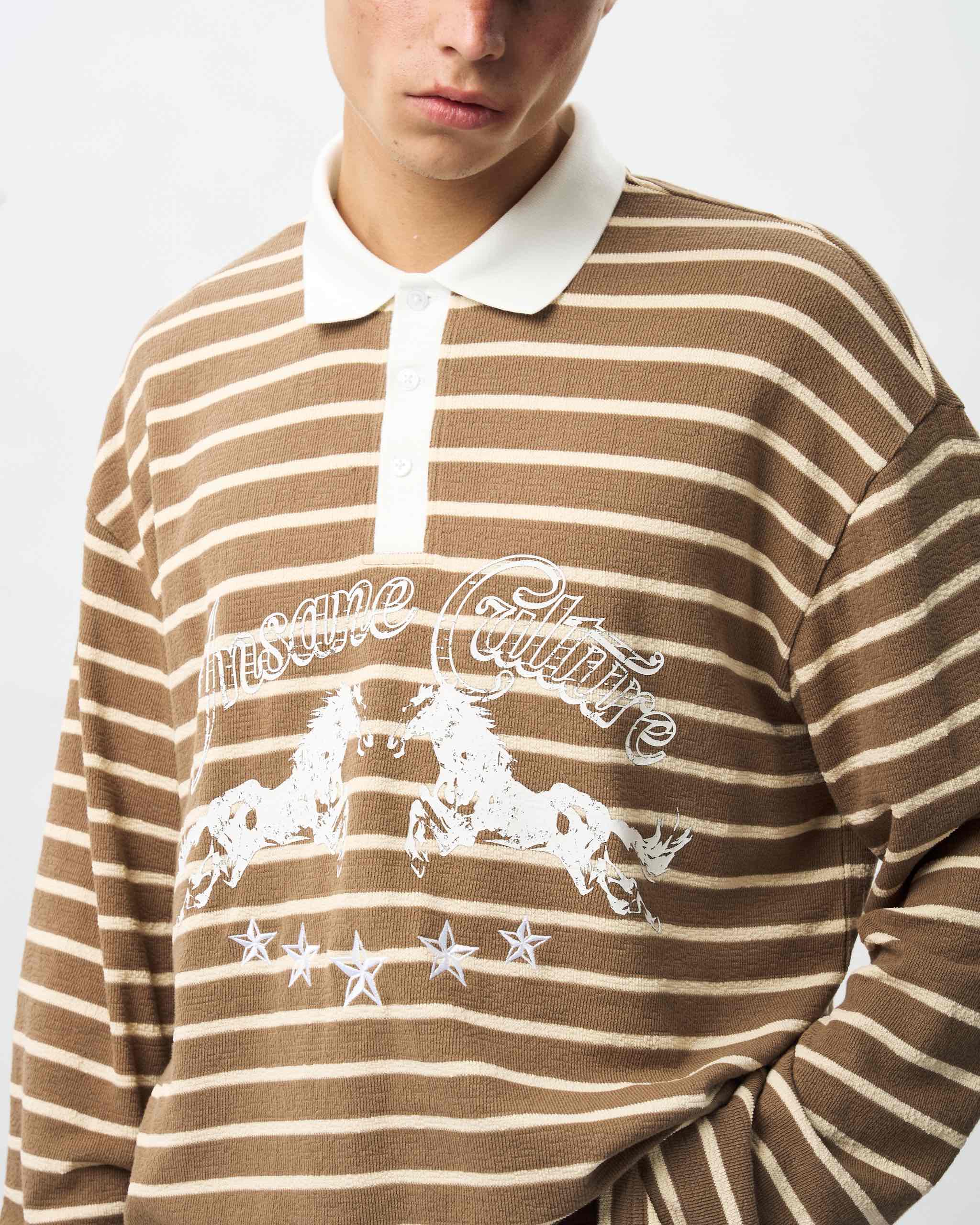 Insane® Twin Horse Polo LongSleeve - Pale Olive
