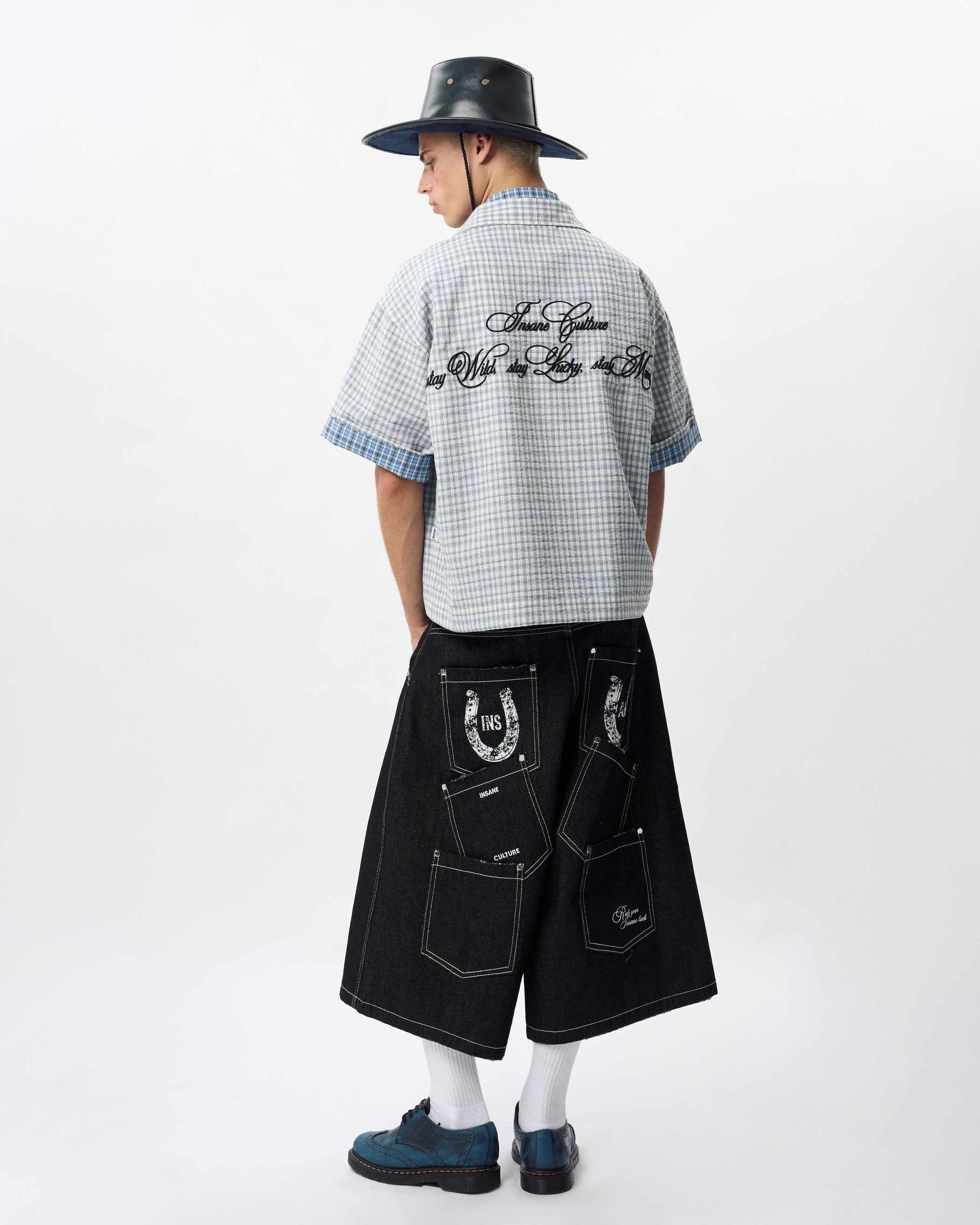 Insane® Horseshoe Jorts - Raw Denim