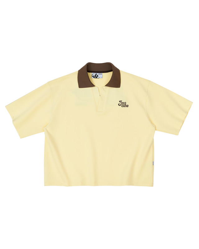 Insane® Basic Boxy Polo - Lemon Chiffon