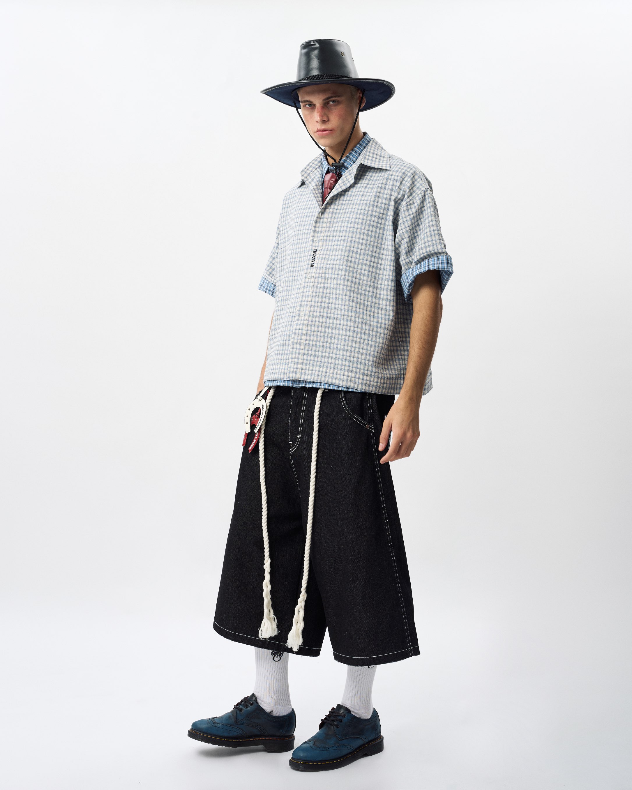 Insane® Horseshoe Jorts - Raw Denim