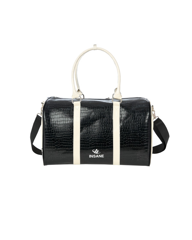 Insane® Leather Duffle Bag - Black
