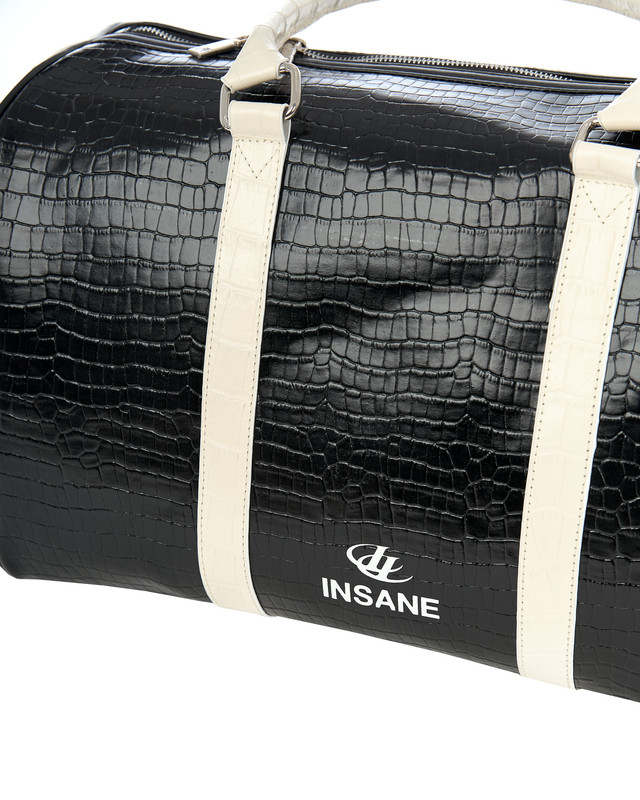 Insane® Leather Duffle Bag - Black
