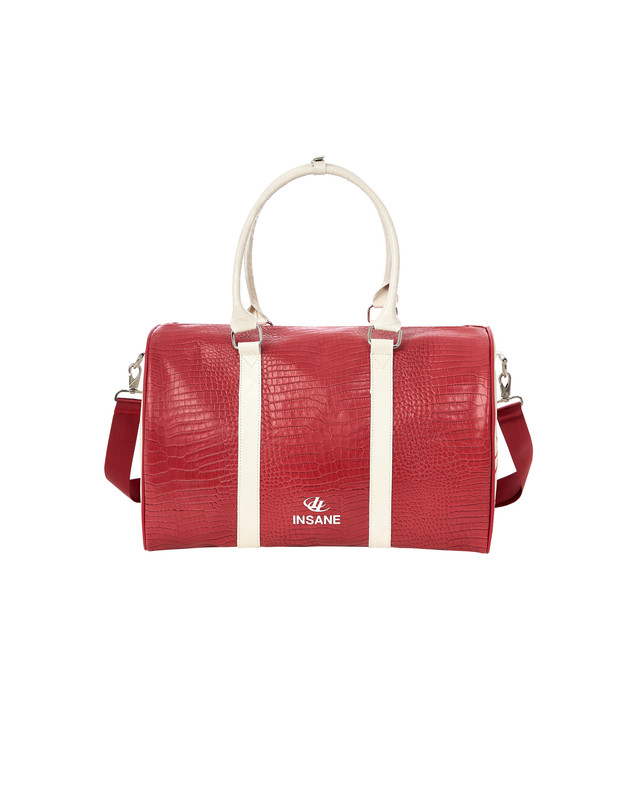 Insane® Leather Duffle Bag - Red