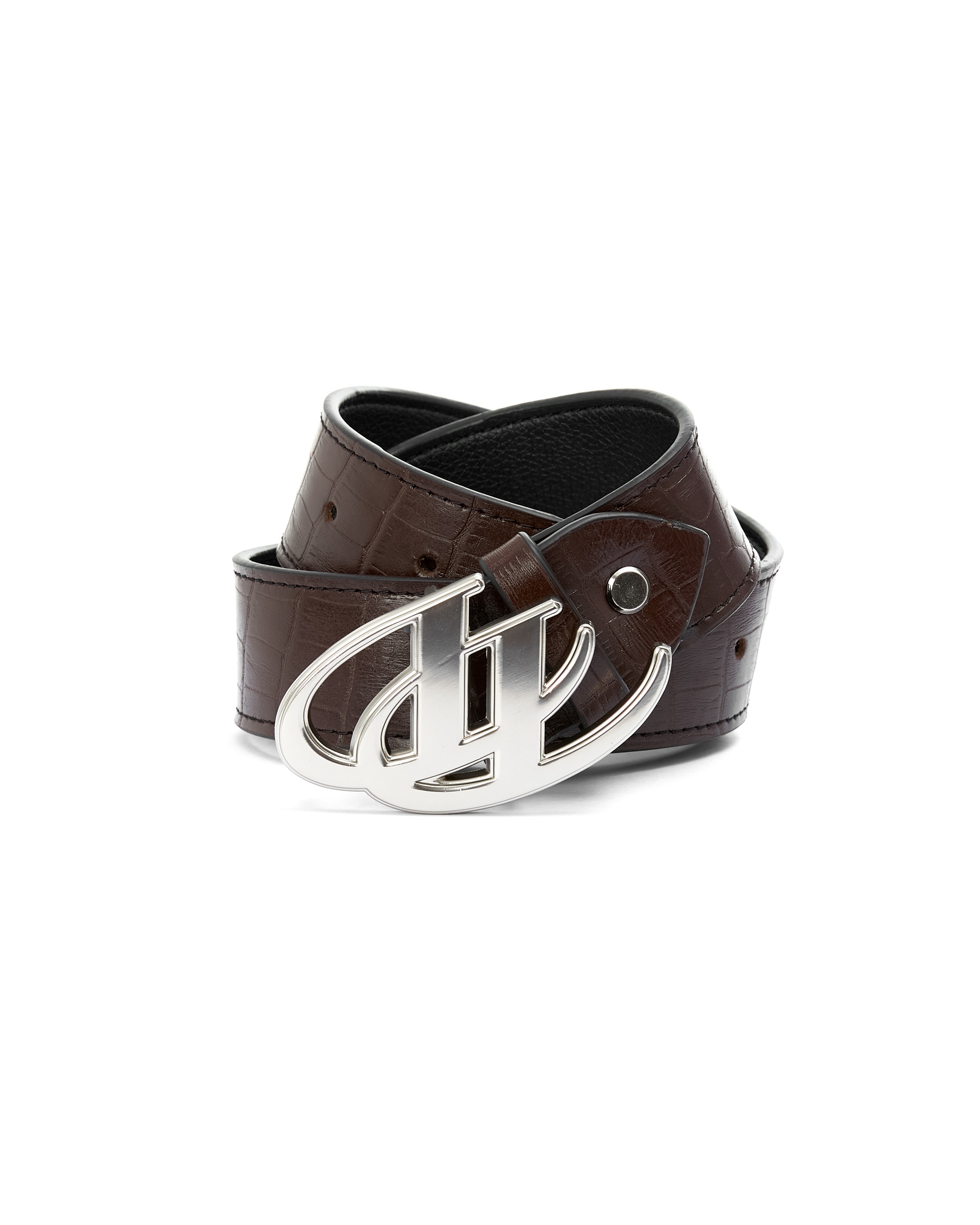 Insane® Animal Skin Belt - Brown Crocodile Pattern