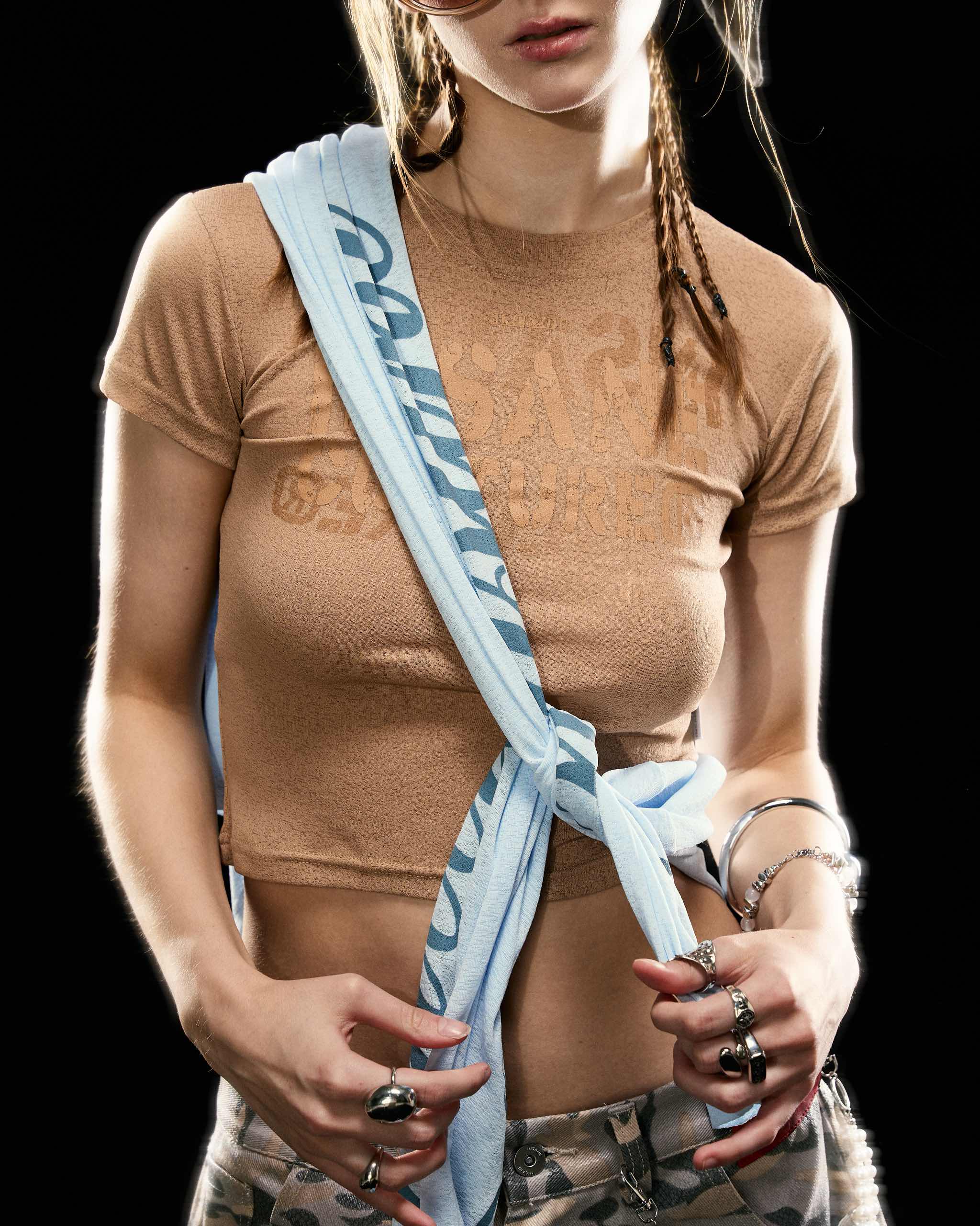 Insane® Script Baby Tee - Brown