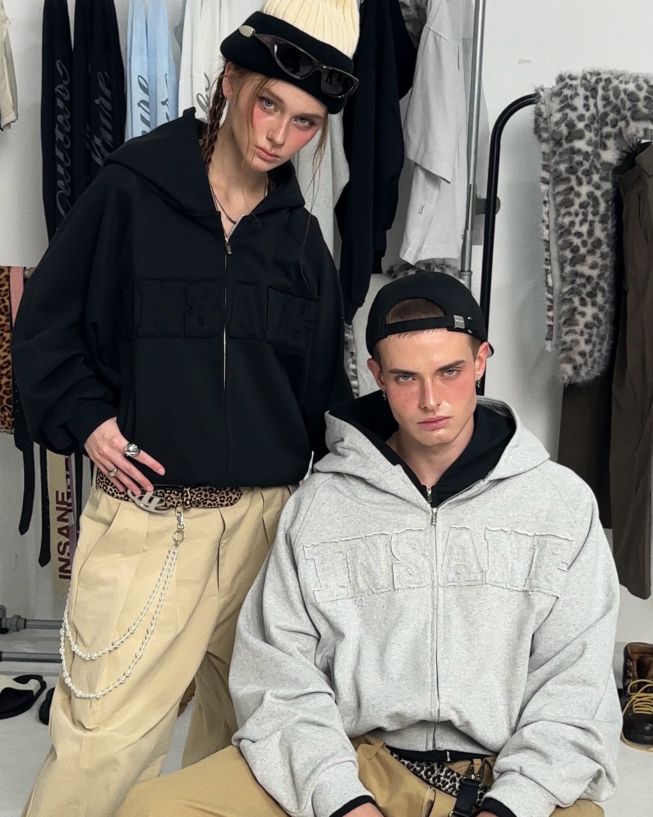 Insane® Studded Hoodie - Melange