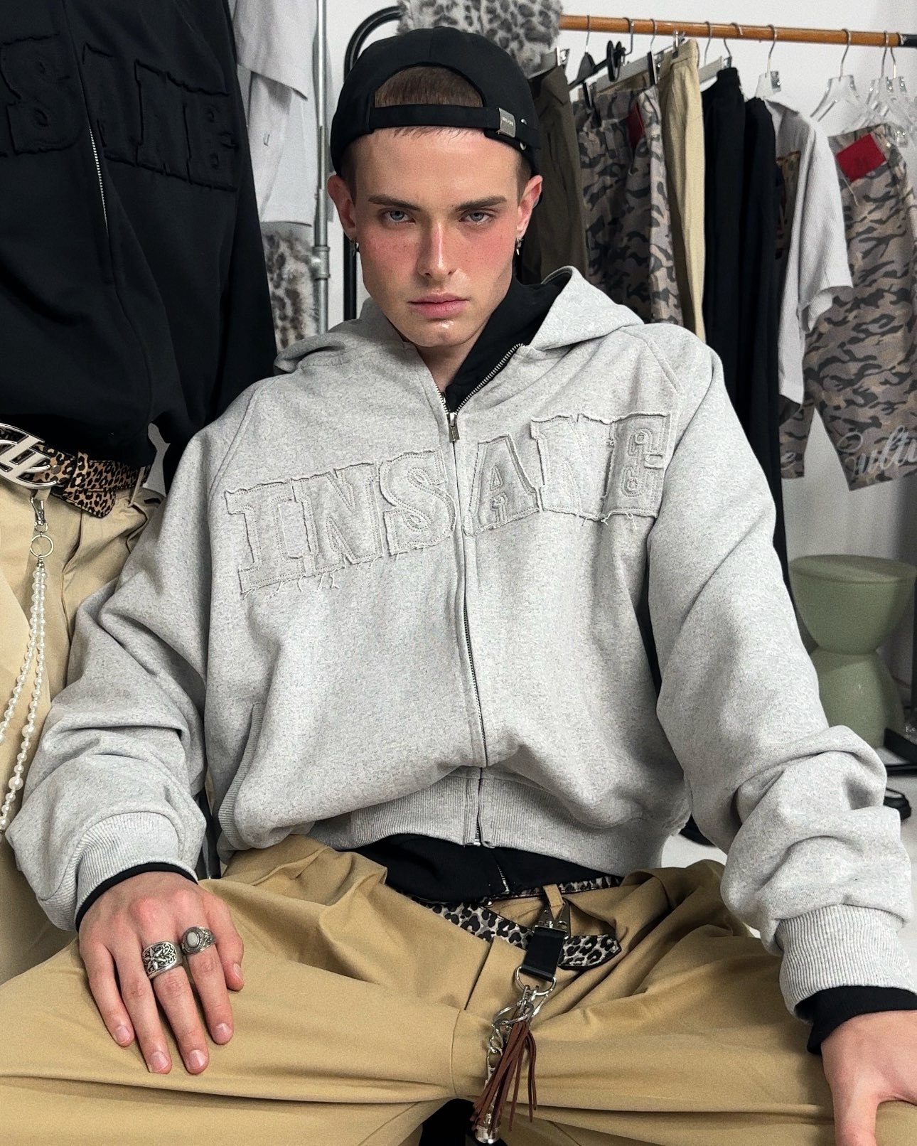 Insane® Studded Hoodie - Melange