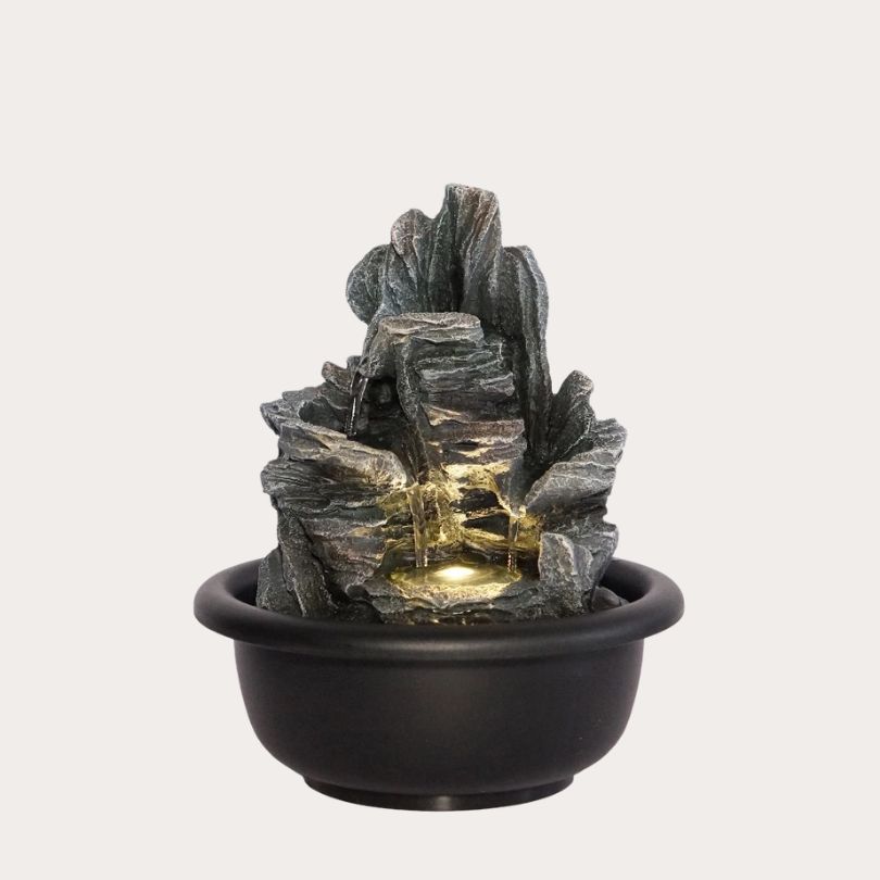 Thác nước phong thủy mini để bàn TNMKB15 – Thu hút tài lộc, trang trí sang trọng