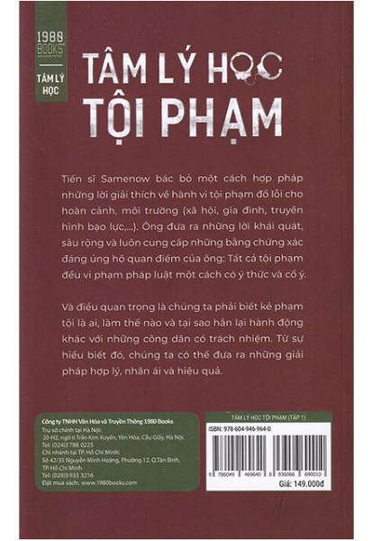 Sách : Tâm lý học Tội Phạm _Stanton E.Samenow
