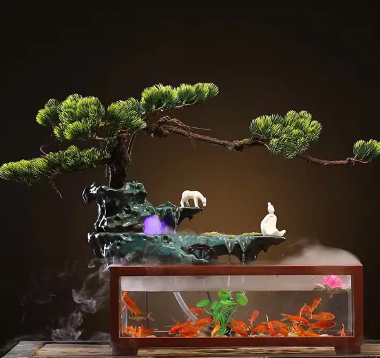 Thác Nước Phong Thủy Tiểu Cảnh Bể Cá Mini _KBPTTN026