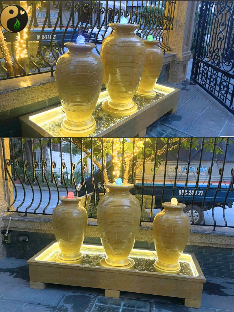 Bộ Bình Thạch Thủy Tam Sơn 60-80-60 – Tam Tài Cân Bằng, Khai Mạch Vượng Khí