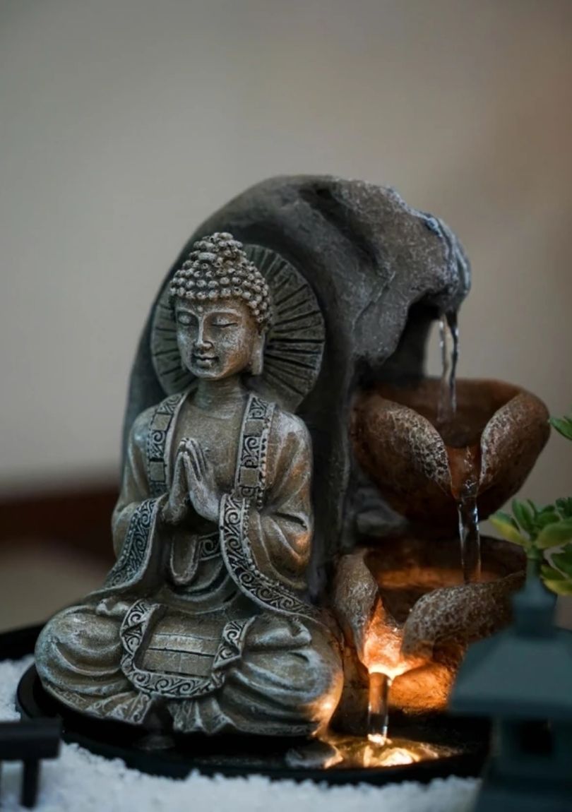 Thác Nước Phong Thủy Mini TNMKB07 – Tiểu Cảnh Thiền Định Trang Trí Bàn Làm Việc