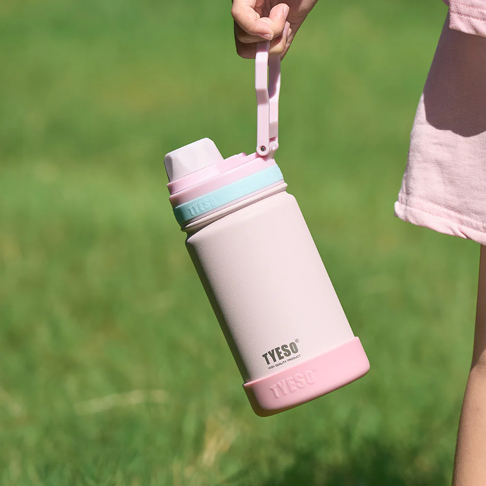 Bình nước giữ nhiệt trẻ em Tyeso 420ml 600ml inox 304 có vòi hút và quai xách ẩn giữ lạnh 12h
