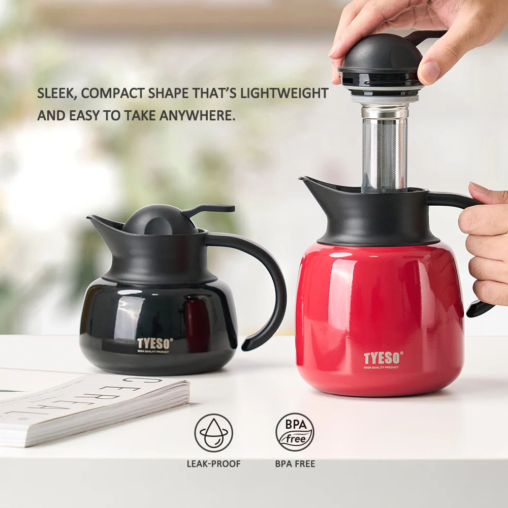 Ấm pha trà giữ nhiệt TYESO 1 lít  bình ủ trà 1000ml có lọc trà  TS-8877