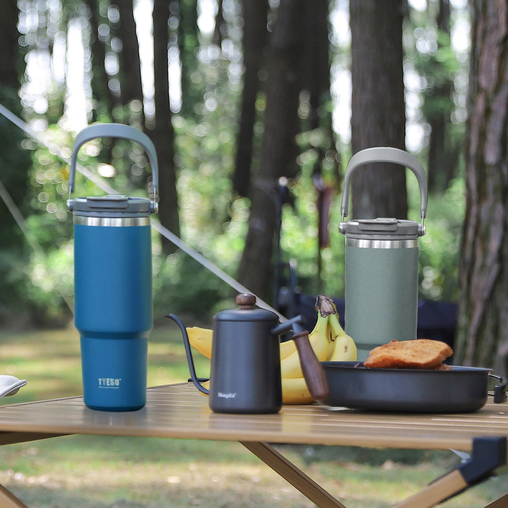 Bình Giữ Nhiệt Ly giữ nhiệt TYESO INOX Cốc cách nhiệt có vòi hút/tay cầm Cốc cà phê 40 oz (1200ml)