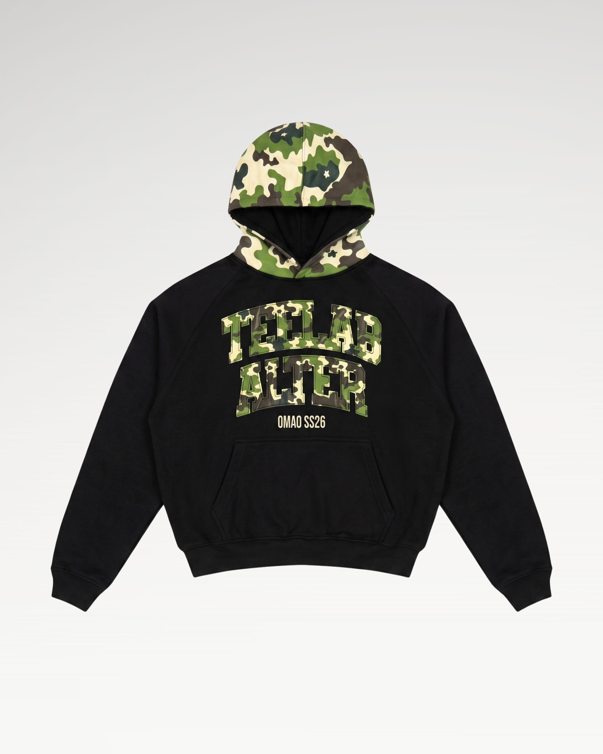 Teelab Alter Oversized Fleece Camo Embroidered Hoodie HD142