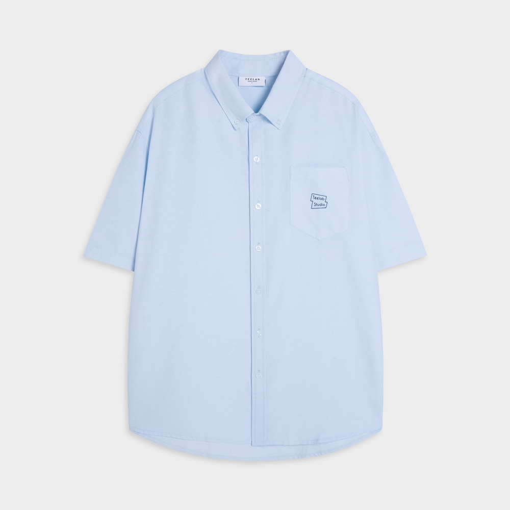 Áo Sơ Mi Cộc Tay Teelab Local Brand Unisex Eco Oxford Logo Signature Shirt SS068