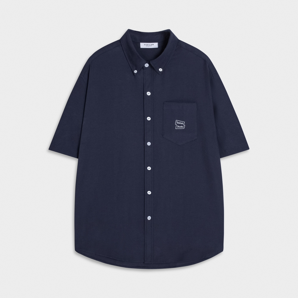 Áo Sơ Mi Cộc Tay Teelab Local Brand Unisex Eco Oxford Logo Signature Shirt SS068