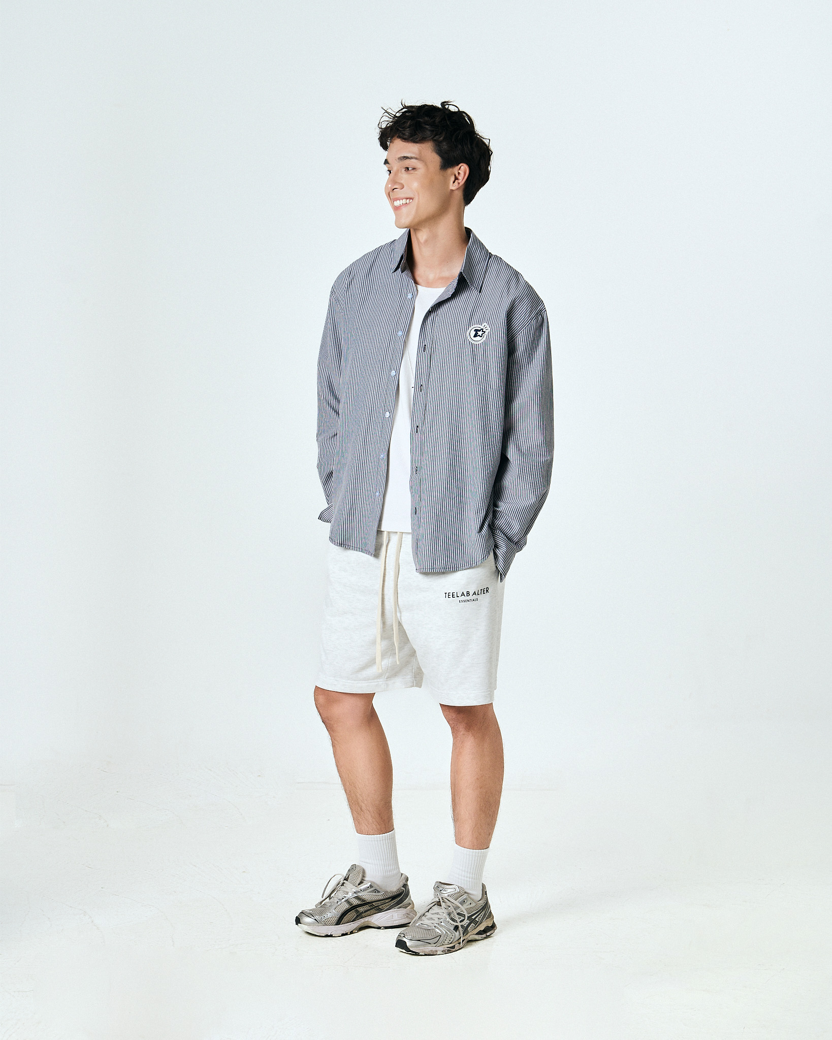 Sơ Mi Sọc Dài Tay Teelab Alter Oversize Oxford Thêu POP STAR Unisex SS088