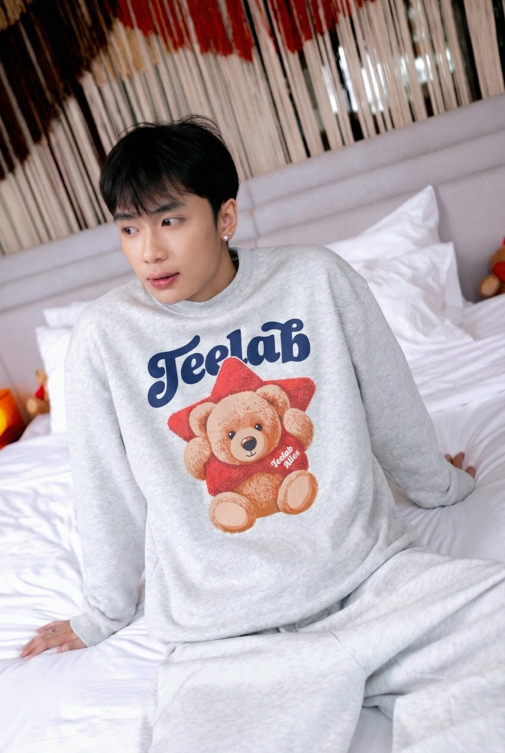 [Tặng Gấu] [Tặng Túi] Áo Sweater Teelab Alter Semi-boxy Nỉ Bông In Lụa Teddy Star Collection Unisex HD134