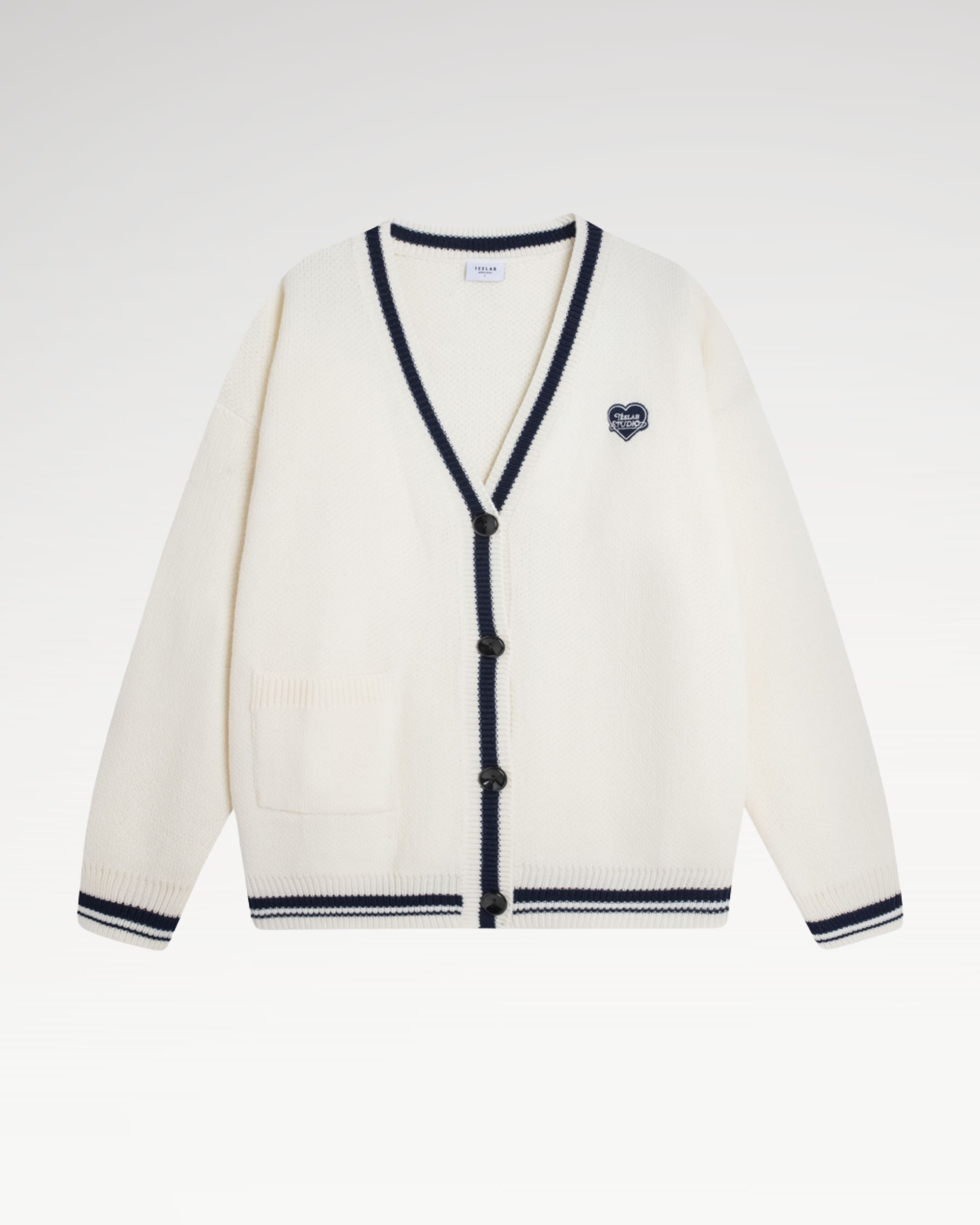 Teelab Alter Oversized Wool Simple Love Cardigan AK125