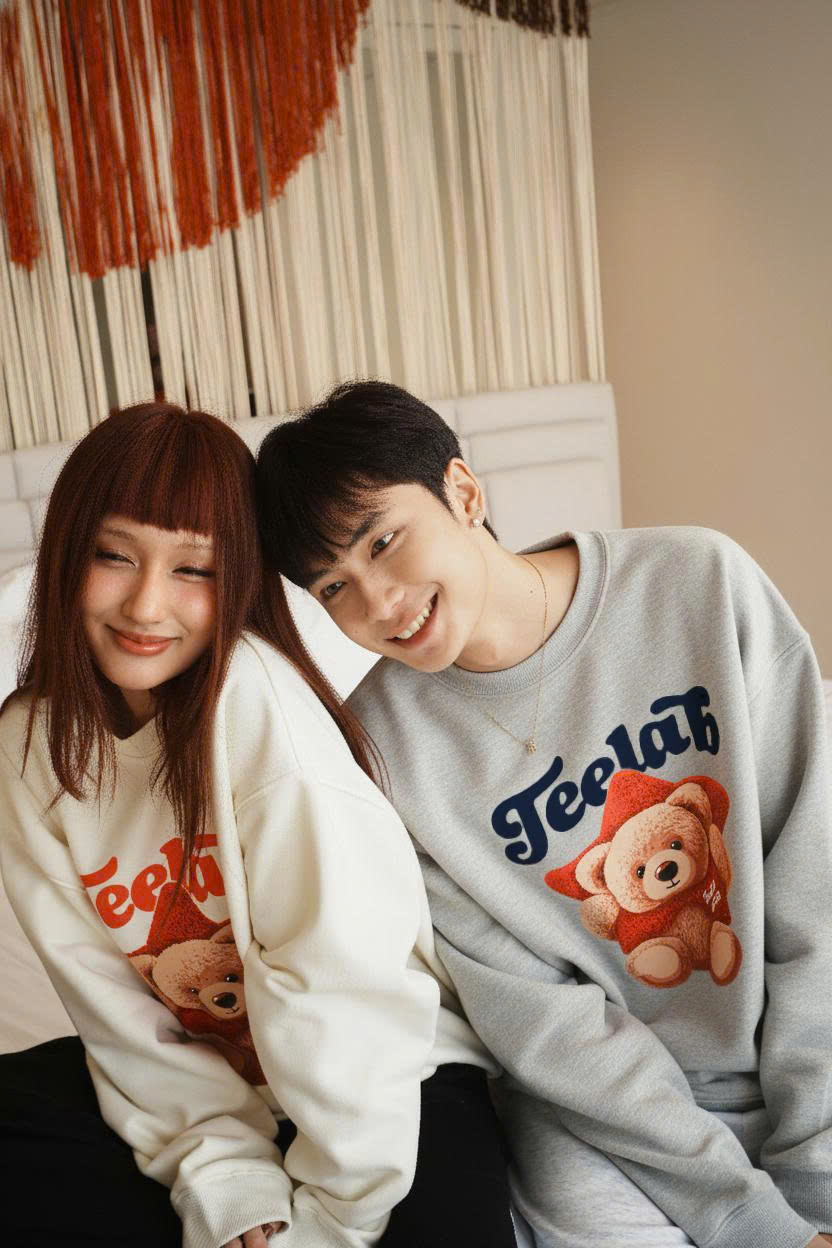 [Tặng Gấu] [Tặng Túi] Áo Sweater Teelab Alter Semi-boxy Nỉ Bông In Lụa Teddy Star Collection Unisex HD134