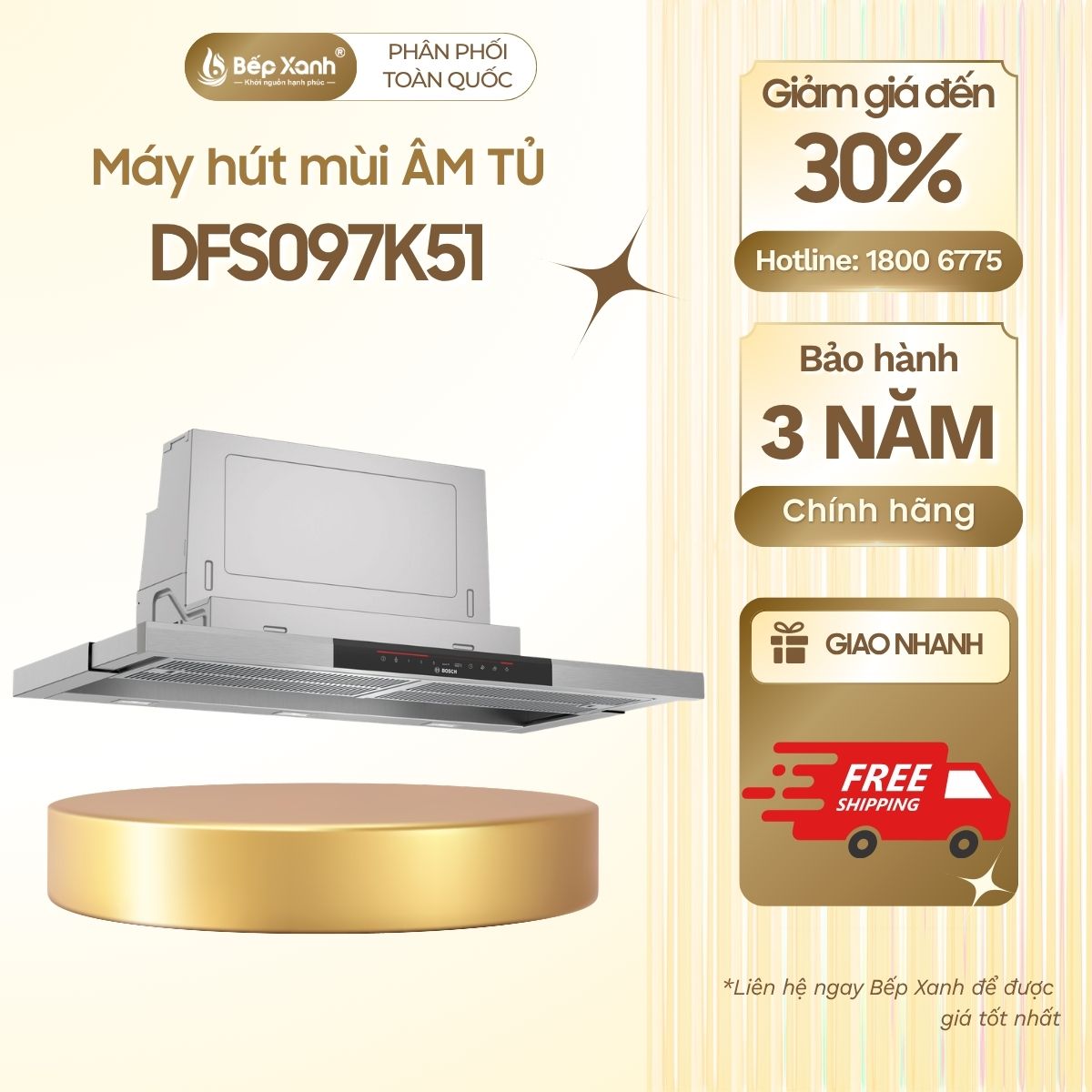 Hút mùi âm tủ Bosch DFS097K51 Serie 8, 90cm