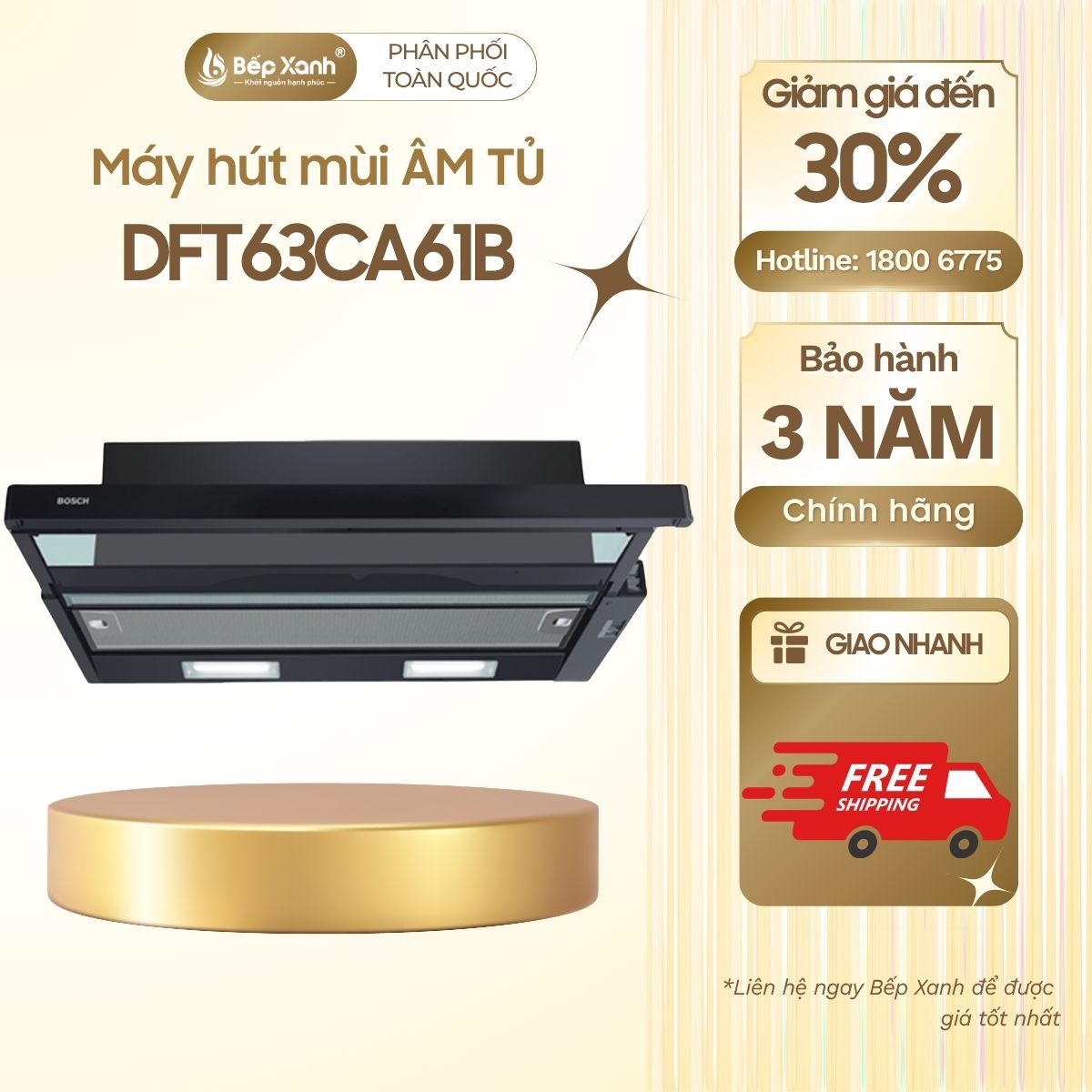 Máy hút mùi âm tủ DFT63CA61B màu đen
