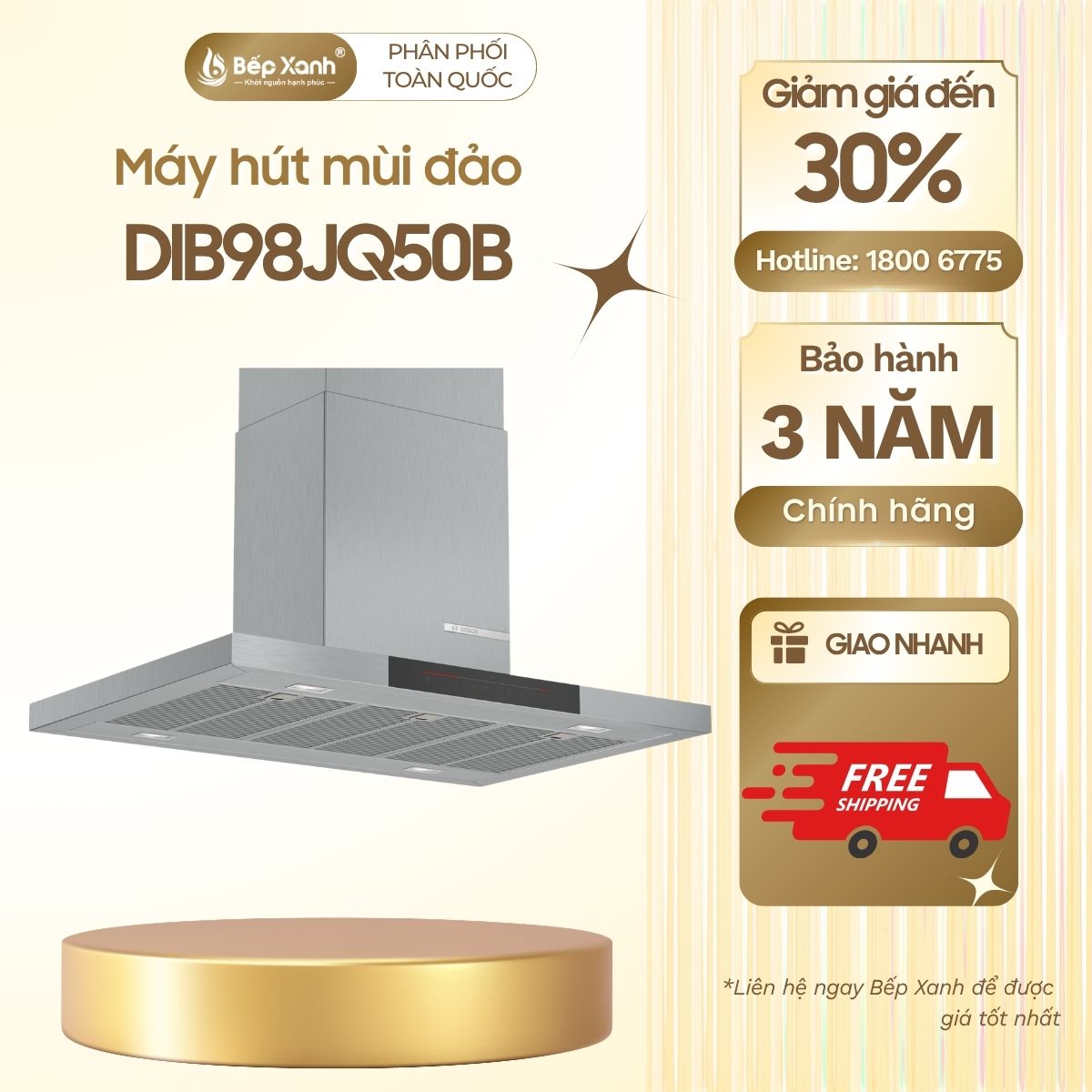 Máy hút mùi đảo Bosch DIB98JQ50B 90cm