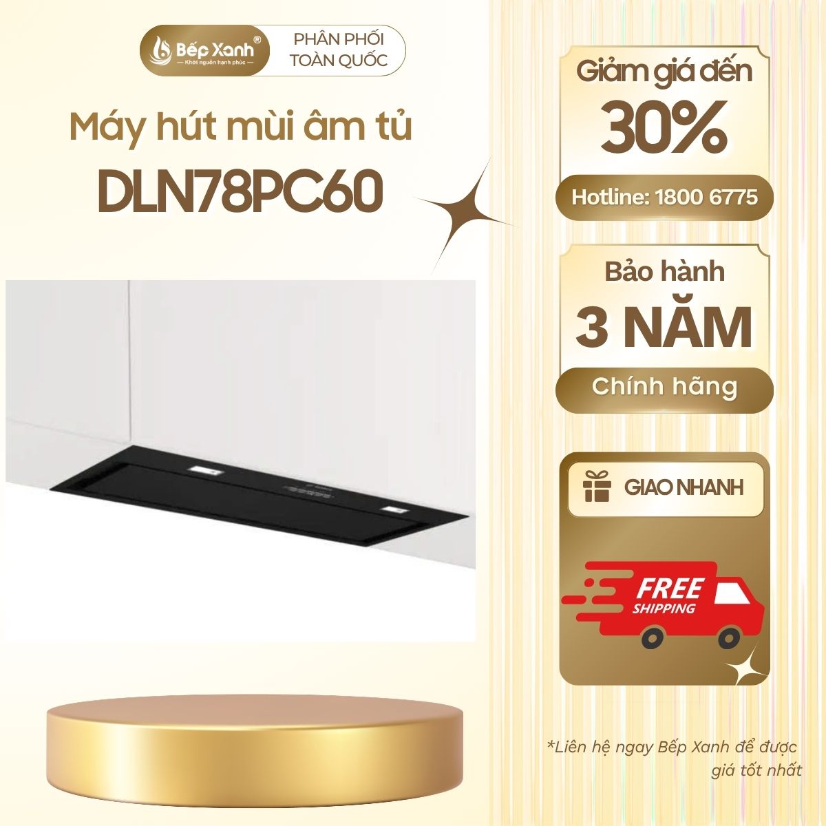Máy hút mùi âm tủ Bosch DLN78PC60 seri 8, 70cm