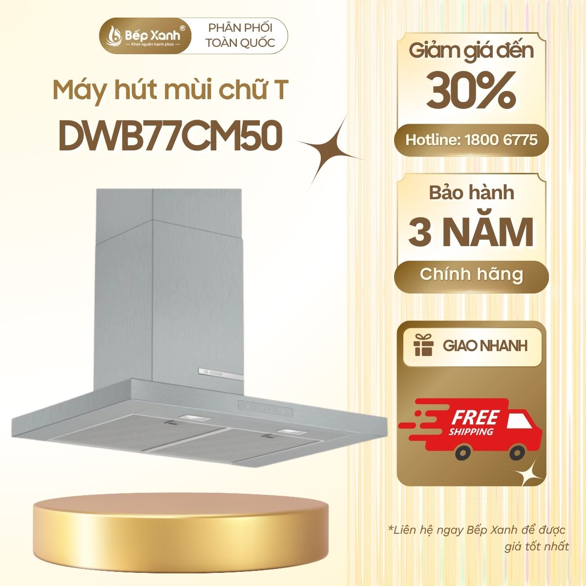 Hút mùi chữ T Bosch DWB77CM50 Seri 6, 70cm