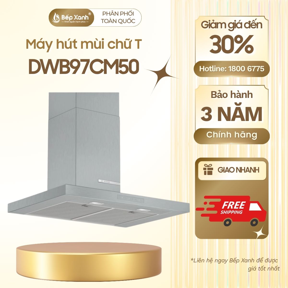 Hút mùi chữ T Bosch DWB97CM50 seri 6, 90cm