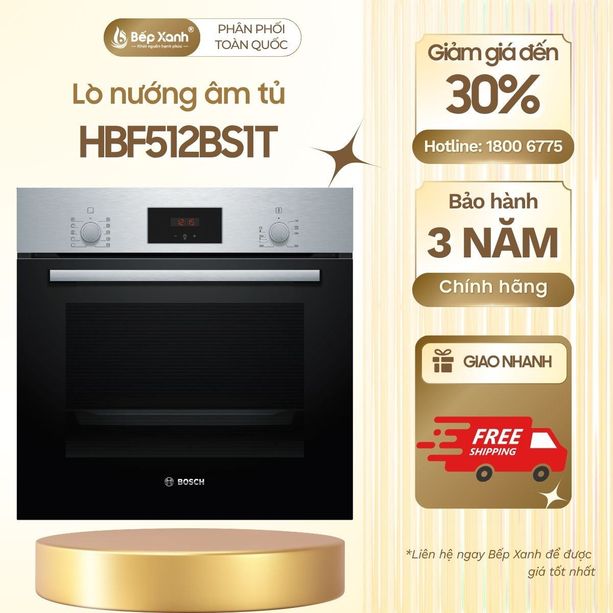 Lò nướng âm tủ Bosch HBF512BS1T seri 2