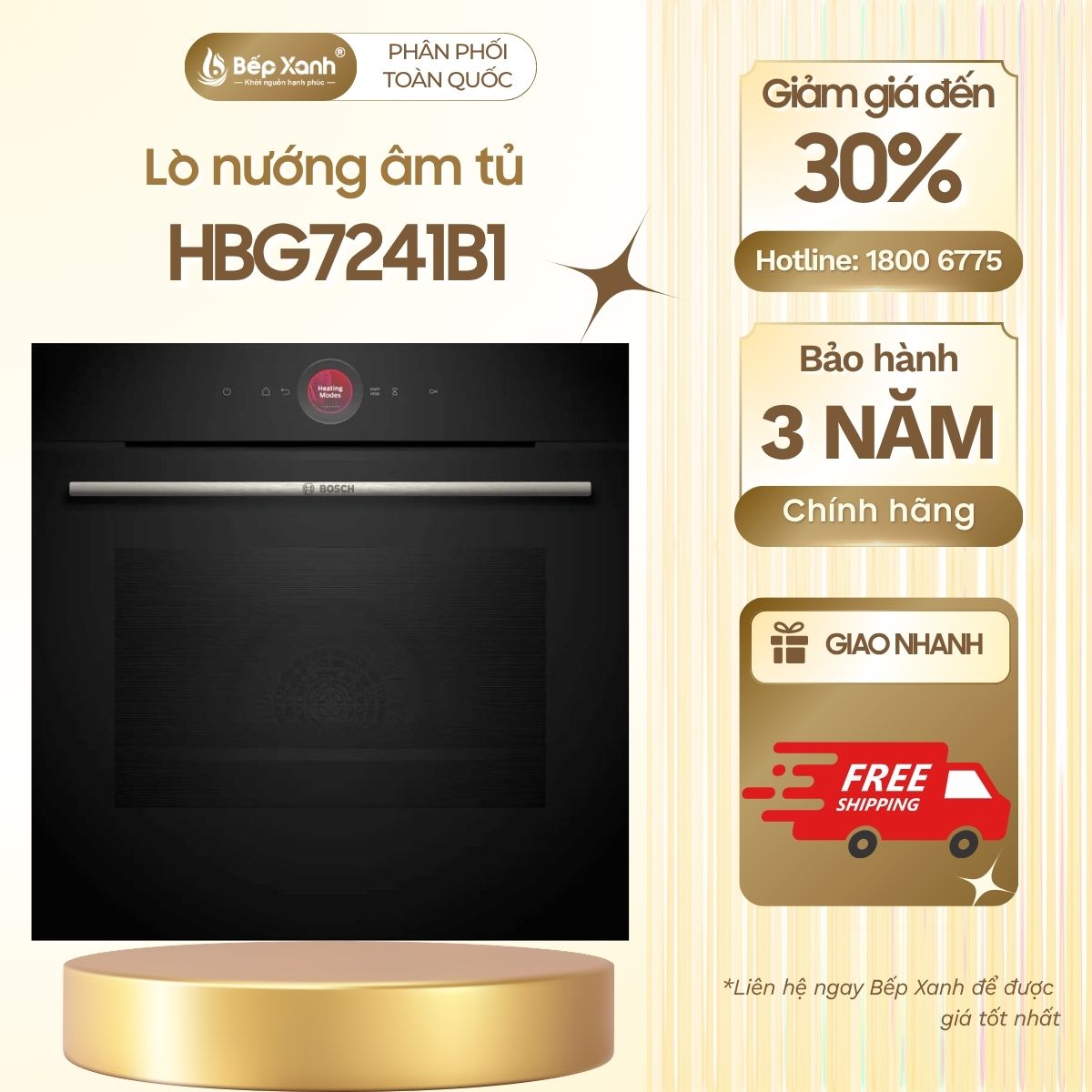 Lò nướng âm tủ Bosch HBG7241B1 Seri 8