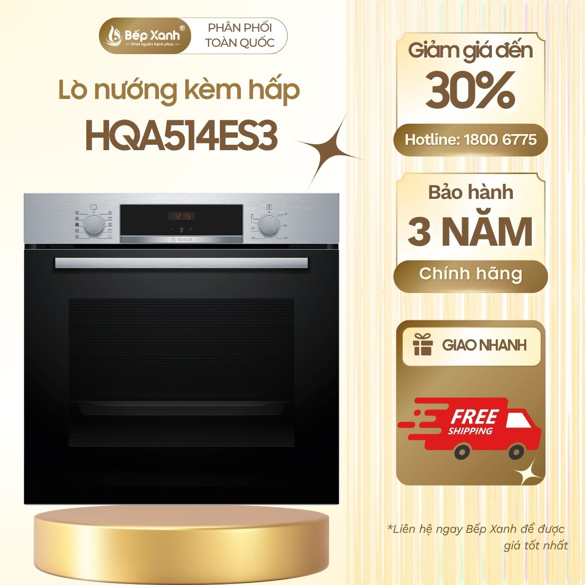 Lò nướng kèm hấp Bosch HQA514ES3 seri 4
