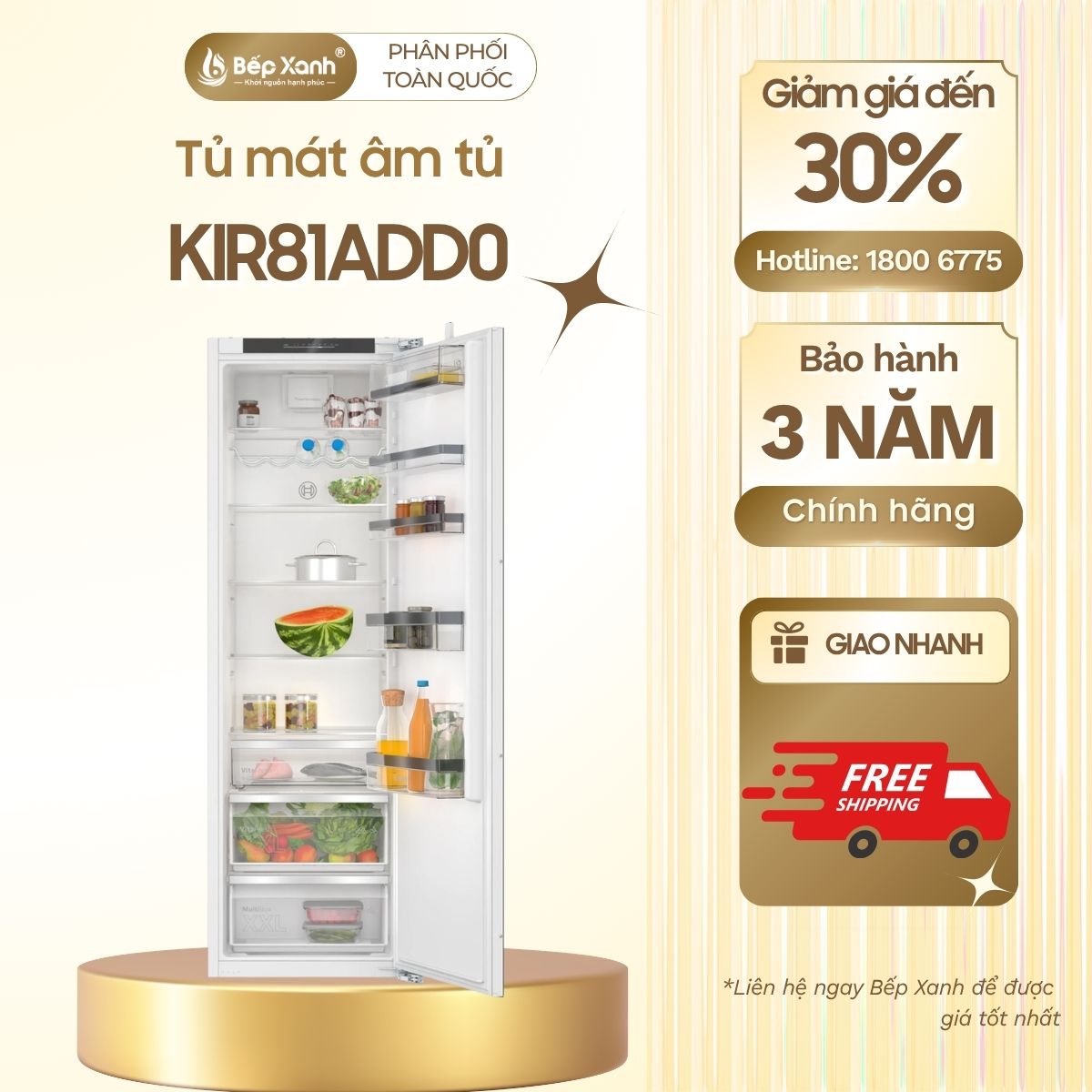 Tủ mát âm tủ Bosch KIR81ADD0 serie 6