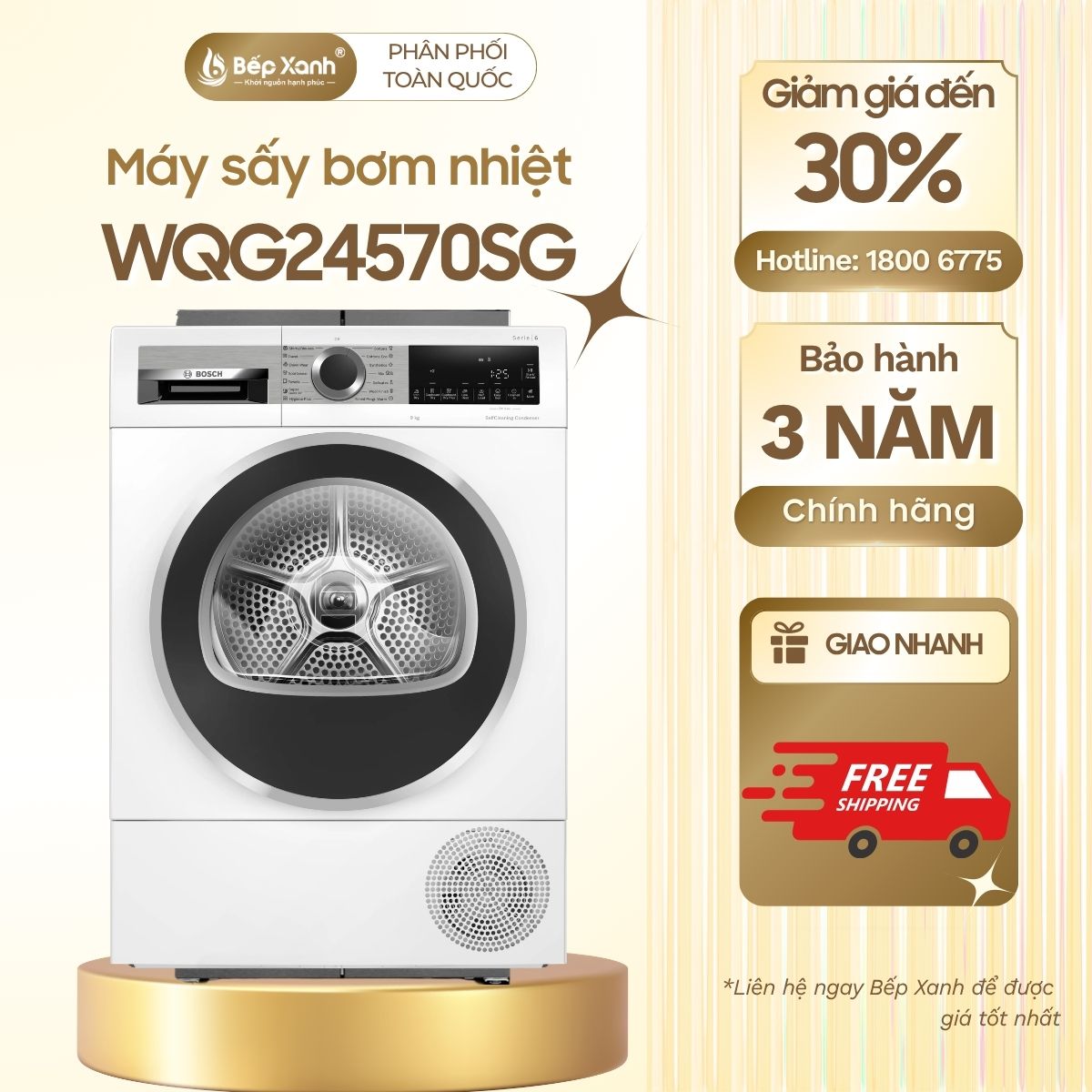 Máy sấy bơm nhiệt Heatpum Bosch WQG24570SG Seri 6