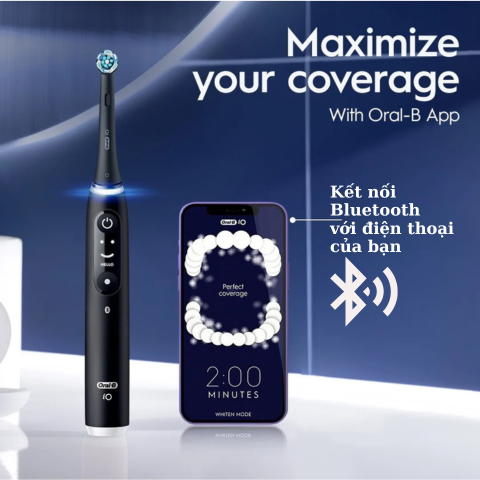 Bàn chải đánh răng điện Oral-B iO Series 6 dành cho người lớn và trẻ em từ 3 tuổi trở lên, màu xám Opal