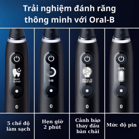 Bàn chải đánh răng điện Oral-B iO Series 6 dành cho người lớn và trẻ em từ 3 tuổi trở lên, màu xám Opal
