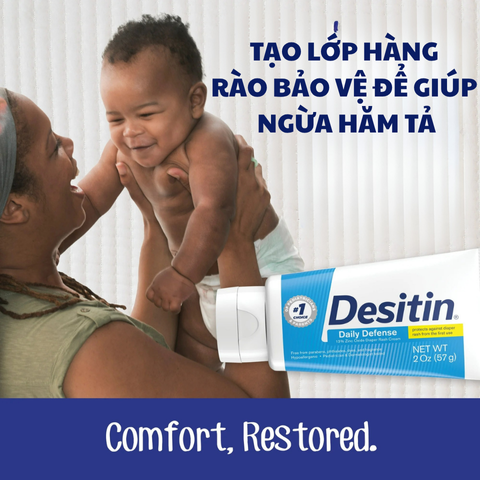 Kem hăm Desitin xanh tím Daily Defense Maximum Strength 113g Johnson & Johnson Mỹ
