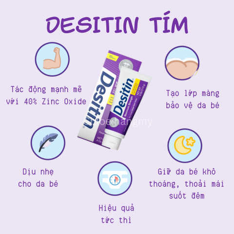 Kem hăm Desitin xanh tím Daily Defense Maximum Strength 113g Johnson & Johnson Mỹ